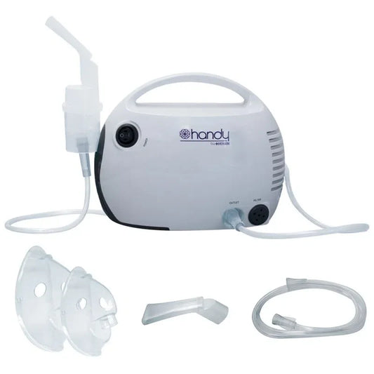 Nebulizador de pistón vertical con mascarillas, para uso ambiental o personal para niño/adulto - Marca Handy