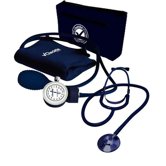 Kit de Baumanómetro aneroide + estetoscopio básico - Marca Checkatek