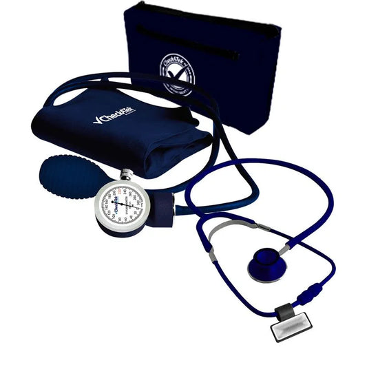 Kit de Baumanómetro aneroide + estetoscopio campana doble - Marca Checkatek