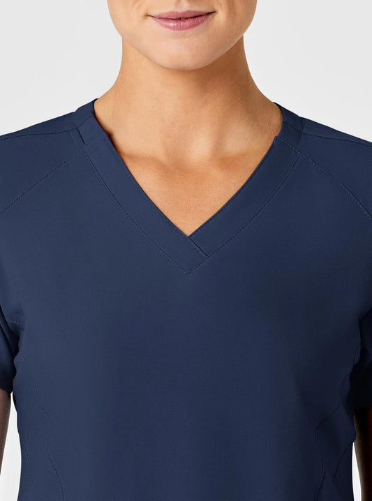 Set Uniforme Médico Color Azul Marino para Mujer con Tejido Absorbente de Secado Rápido Marca W123 WINK