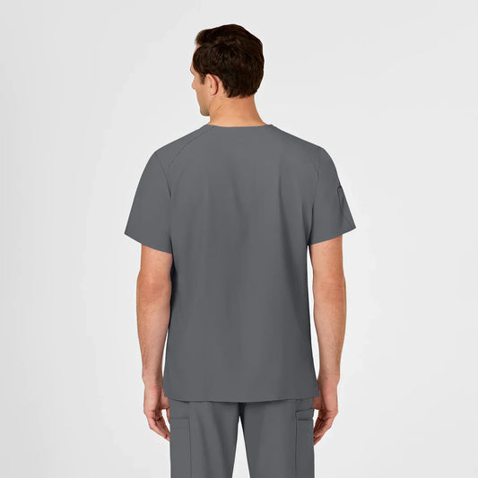 Set Uniforme Médico Color Gris para Hombre con Tejido Absorbente de Secado Rápido Marca W123 WINK