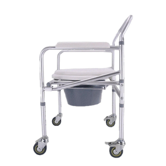 Silla Cómodo CON TAPA Y RUEDAS/CASTOR TOLIET- Marca Handy