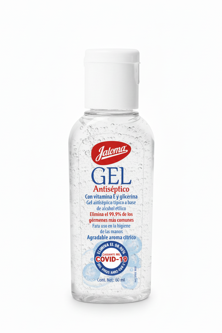 Jaloma Gel Antséptico, frasco de 60 ml con Vitamina E y Aroma
