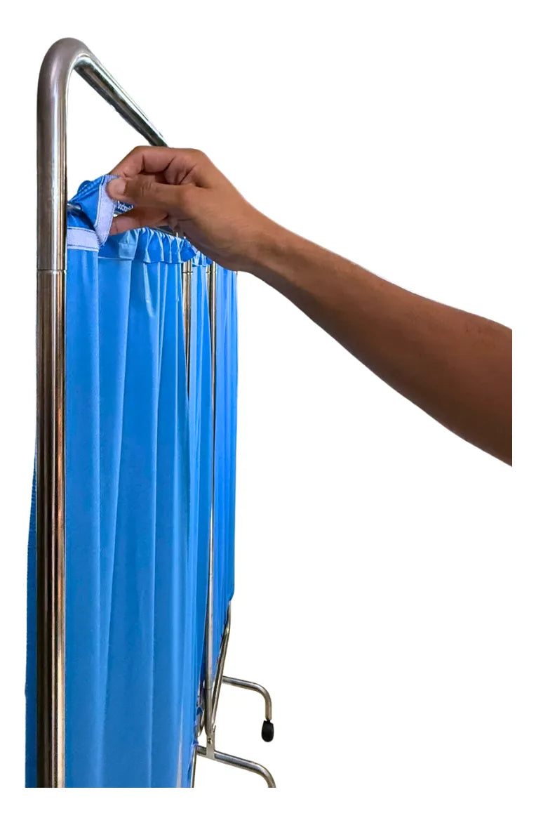 Biombo Separador De Ambientes Plegable y Portatil de 4 Hojas de Acero Inoxidable y Cortina PVC Impermeable para Sala Dormitorio Estudio 200 cm x 180 cm