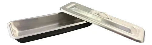 Charola Quirúrgica Chica Con Tapa Budinera Acero Inoxidable