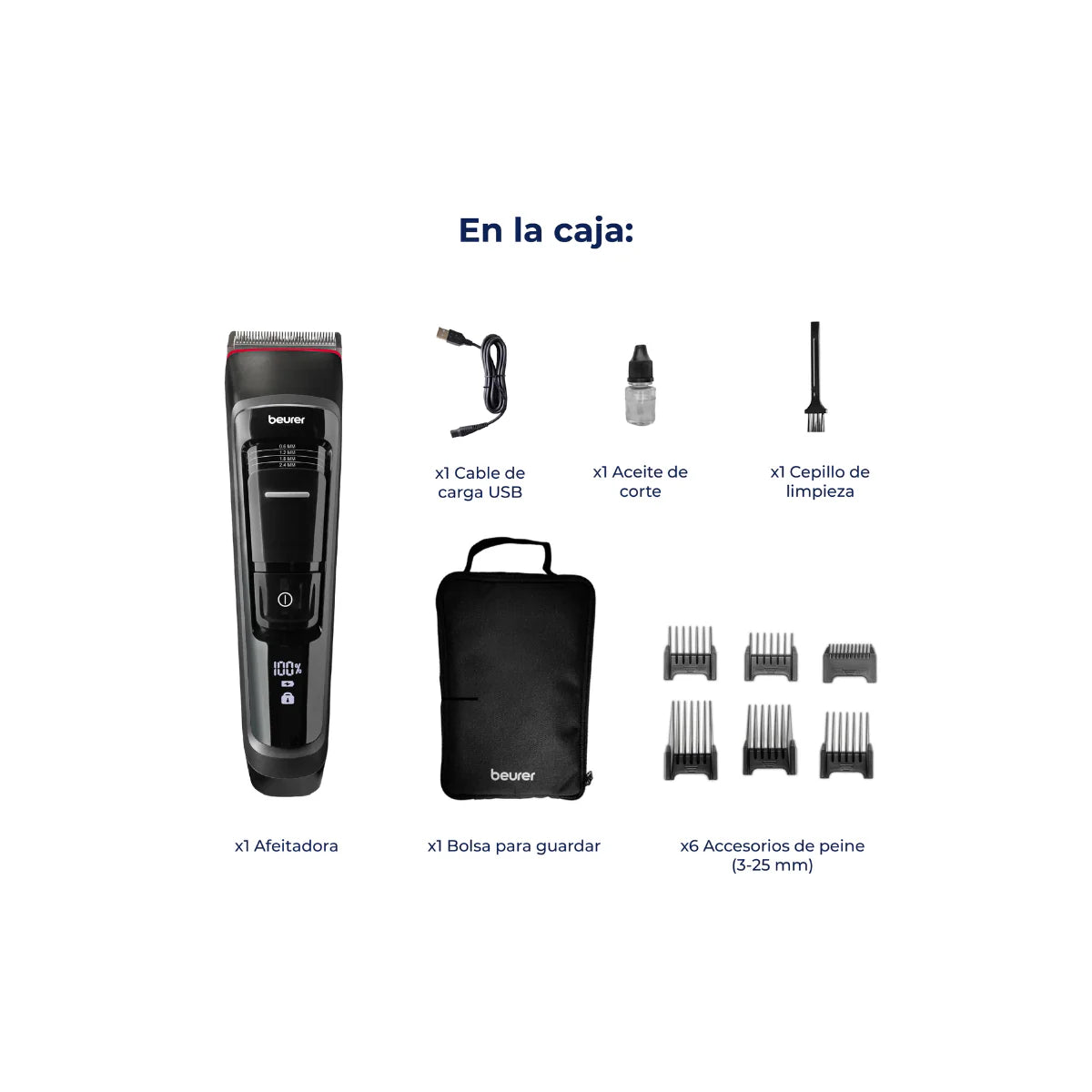 Rasuradora para Cabello, Corte de Cabello Profesional en casa con 7 Accesorios MN5X