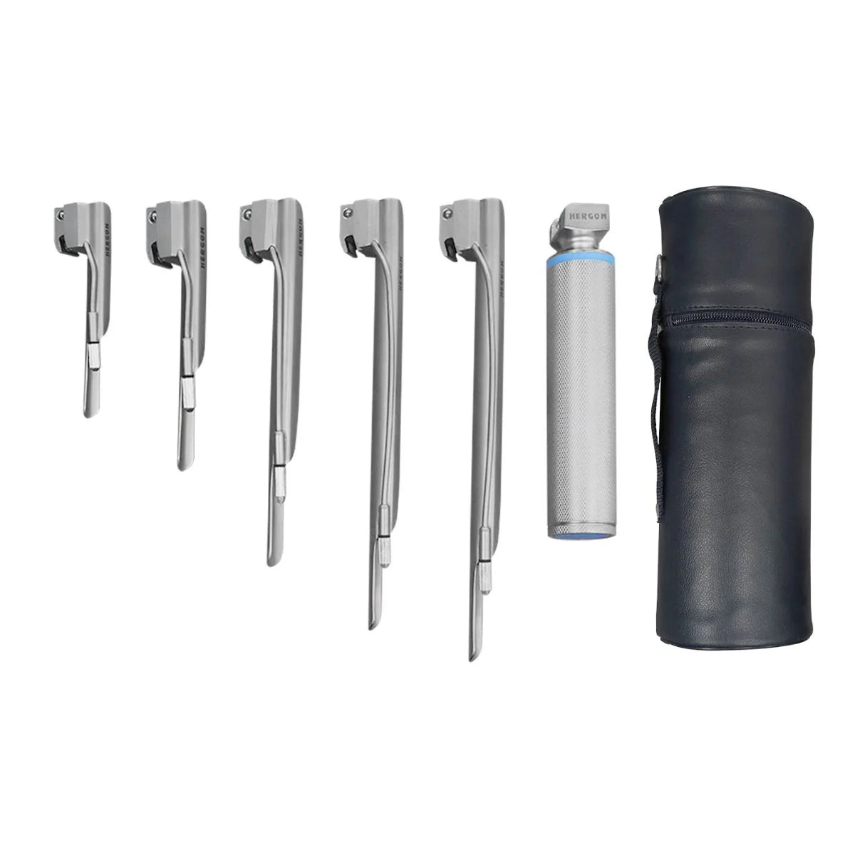 Estuche de Laringoscopio Miller de Luz Estándar con 5 Hojas Hergom Medical | Acero inoxidable