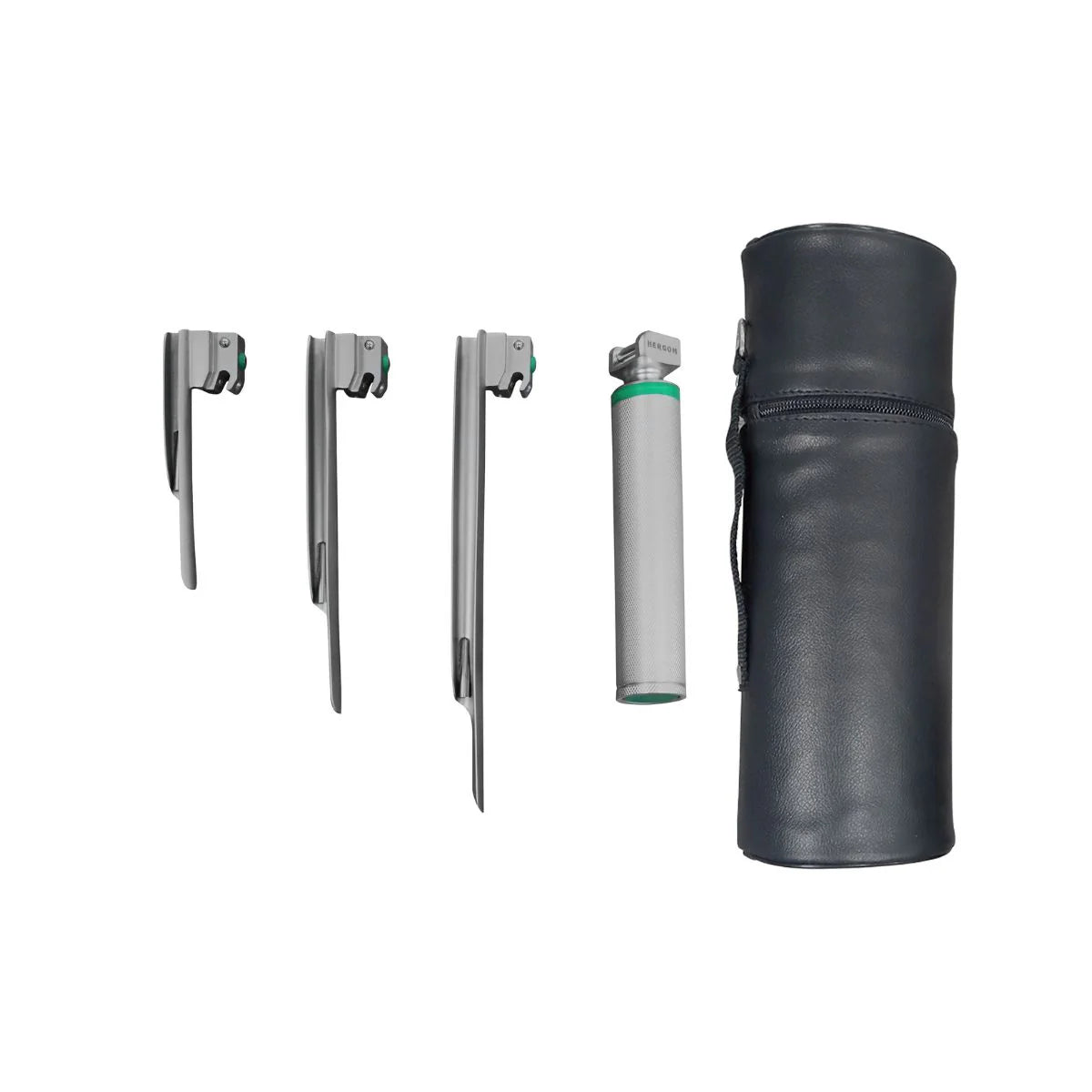 Estuche de Laringoscopio Miller de Fibra Óptica con 3 Hojas Hergom Medical | Acero inoxidable