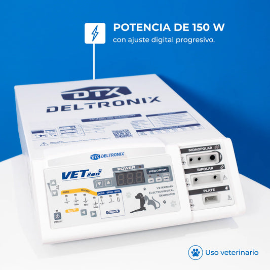 Unidad de electrocirugía de alta frecuencia veterinario de 150 w con función bipolar - Marca Deltronix