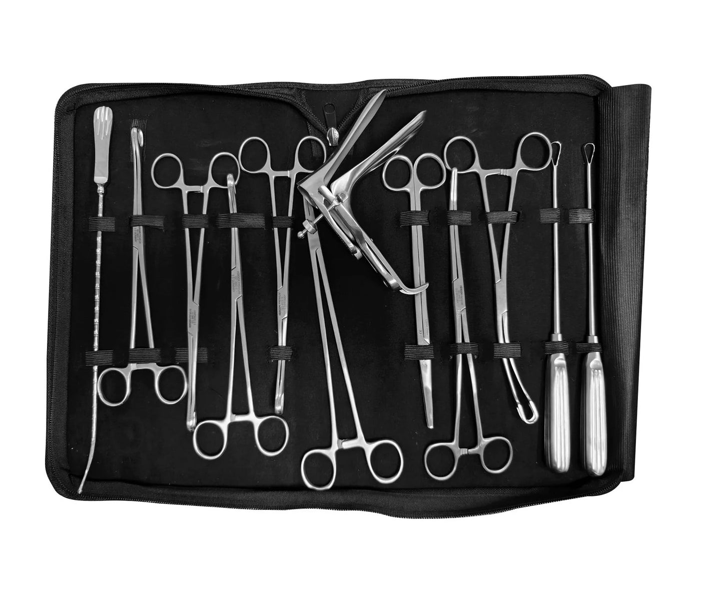 Set de instrumental quirúrgico para revisión uterina 12 piezas de marca | Hergom Premium