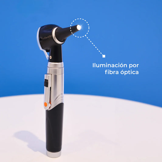SET de Otoscopio y Oftalmoscopio de fibra óptica con luz LED - Marca Checkatek