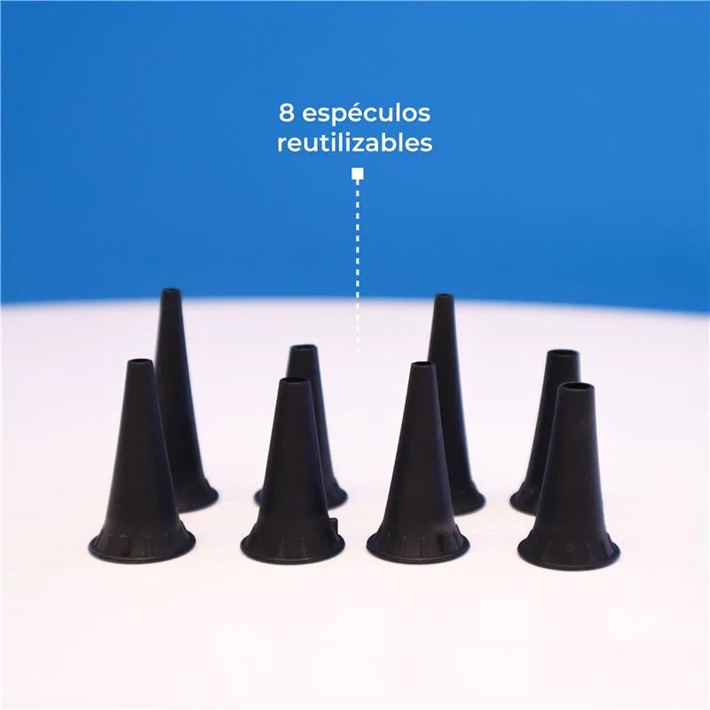 SET de Otoscopio y Oftalmoscopio de fibra óptica con luz LED - Marca Checkatek