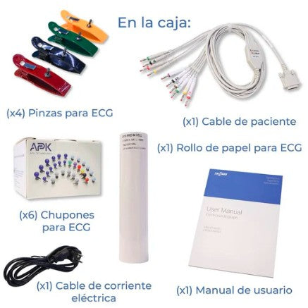 Electrocardiógrafo con interpretación Trismed 812AR con pantalla móvil y touch - Marca Trismed