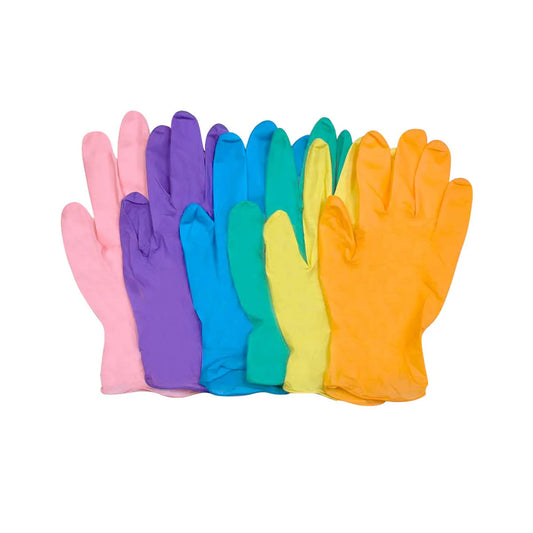 Guante De Látex Ambiderm Colorfull Talla Mediano Caja C/100 Pzas