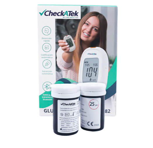 2 Tubos de 25 Tiras Reactivas para Glucometro de Fácil Uso Ideal para Monitoreo de Glucosa | Marca Checkatek