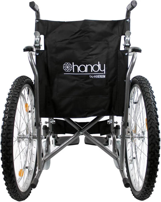 Silla De Ruedas de Acero Todo Terreno Soporta Hasta 110kg y Fácil Transportación y Manejo / S450 Marca Handy