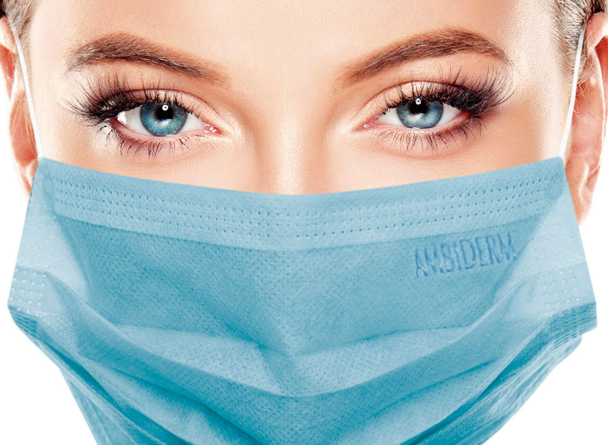 Cubrebocas Adulto Plisado Azul 3 Pliegos Caja con 50 Piezas