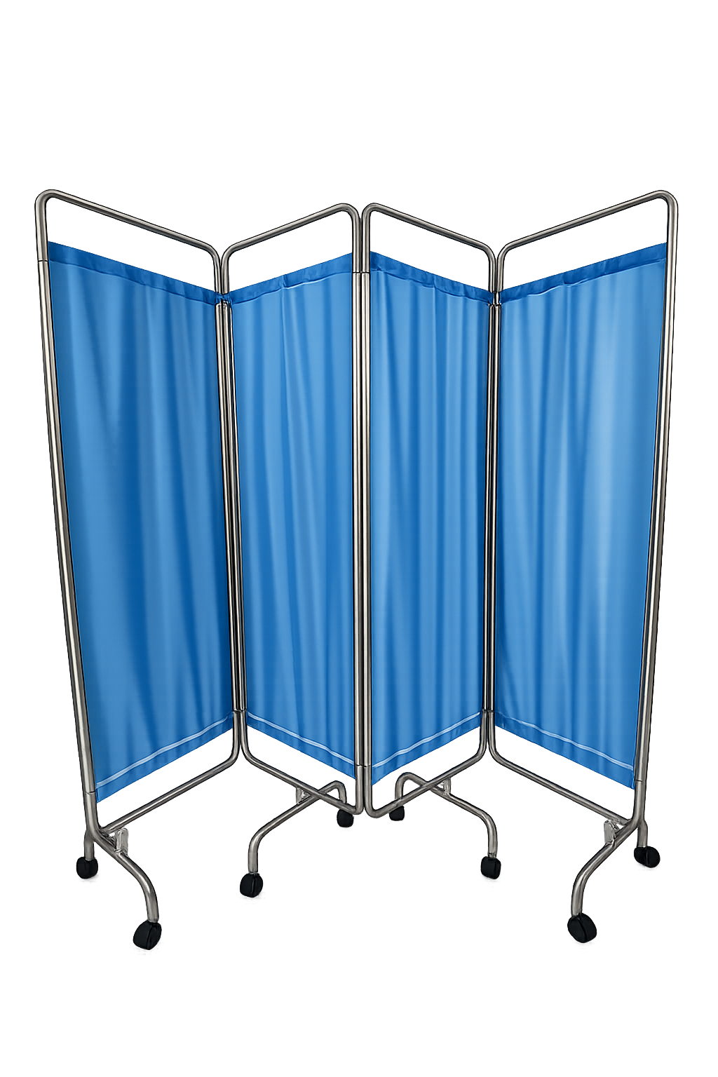 Biombo Separador De Ambientes Plegable y Portatil de 4 Hojas de Acero Inoxidable y Cortina PVC Impermeable para Sala Dormitorio Estudio 200 cm x 180 cm