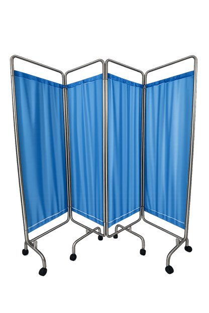 Biombo Separador De Ambientes Plegable y Portatil de 4 Hojas de Acero Inoxidable y Cortina PVC Impermeable para Sala Dormitorio Estudio 200 cm x 180 cm