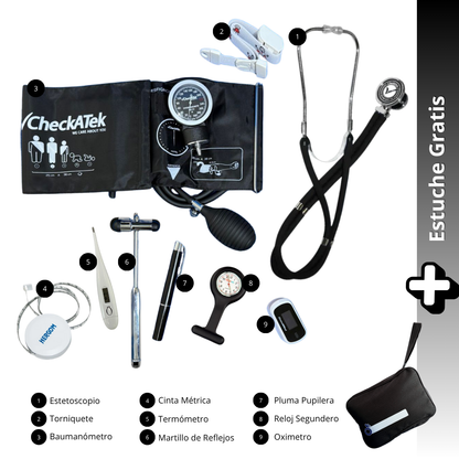Kit Para Estudiantes  De Medicina y Enfermería Con Equipo Básico y Estuche Portátil