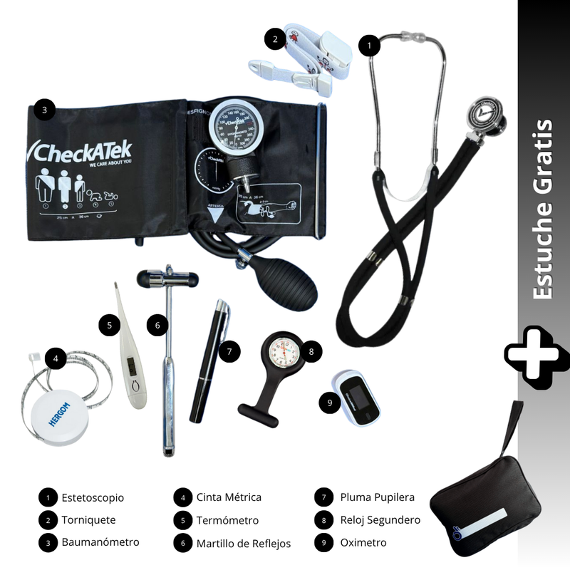KIT PARA ESTUDIANTES  DE MEDICINA Y ENFERMERIA CON EQUIPO BASICO Y ESTUCHE PORTATIL
