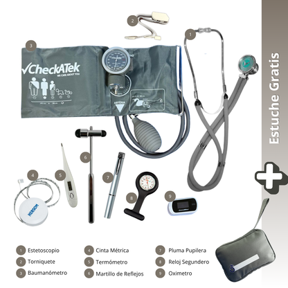 Kit Para Estudiantes  De Medicina y Enfermería Con Equipo Básico y Estuche Portátil