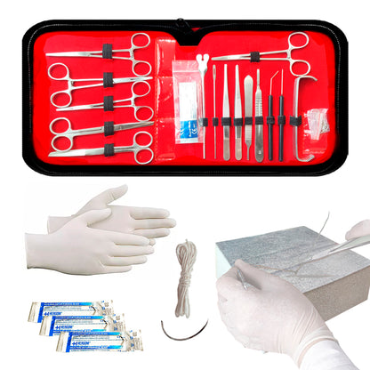 Estuche de Disección 20 Piezas + 5 Piezas de Regalo Hergom Silvery