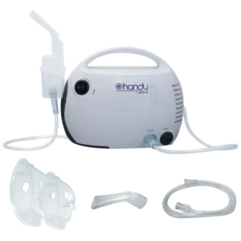 Nebulizador de pistón vertical con mascarillas, para uso ambiental o personal para niño/adulto - Marca Handy