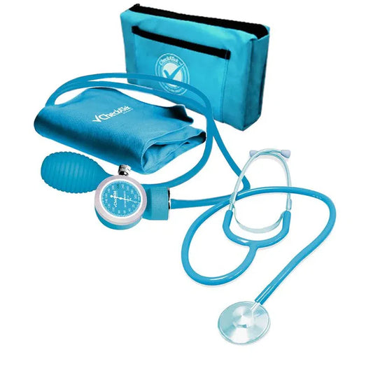 Kit de Baumanómetro aneroide + estetoscopio básico - Marca Checkatek
