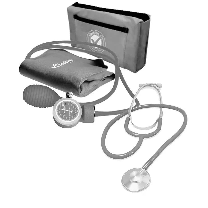 Kit de Baumanómetro aneroide + estetoscopio básico - Marca Checkatek