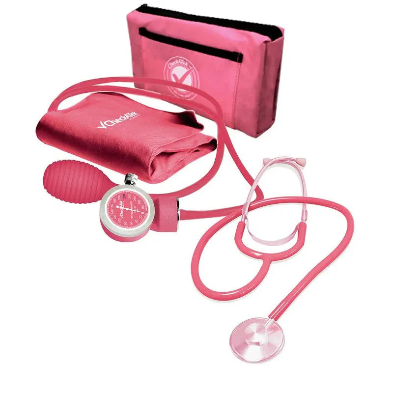 Kit de Baumanómetro aneroide + estetoscopio básico - Marca Checkatek