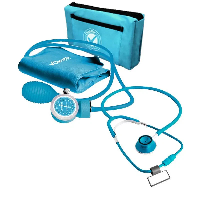 Kit de Baumanómetro aneroide + estetoscopio campana doble - Marca Checkatek