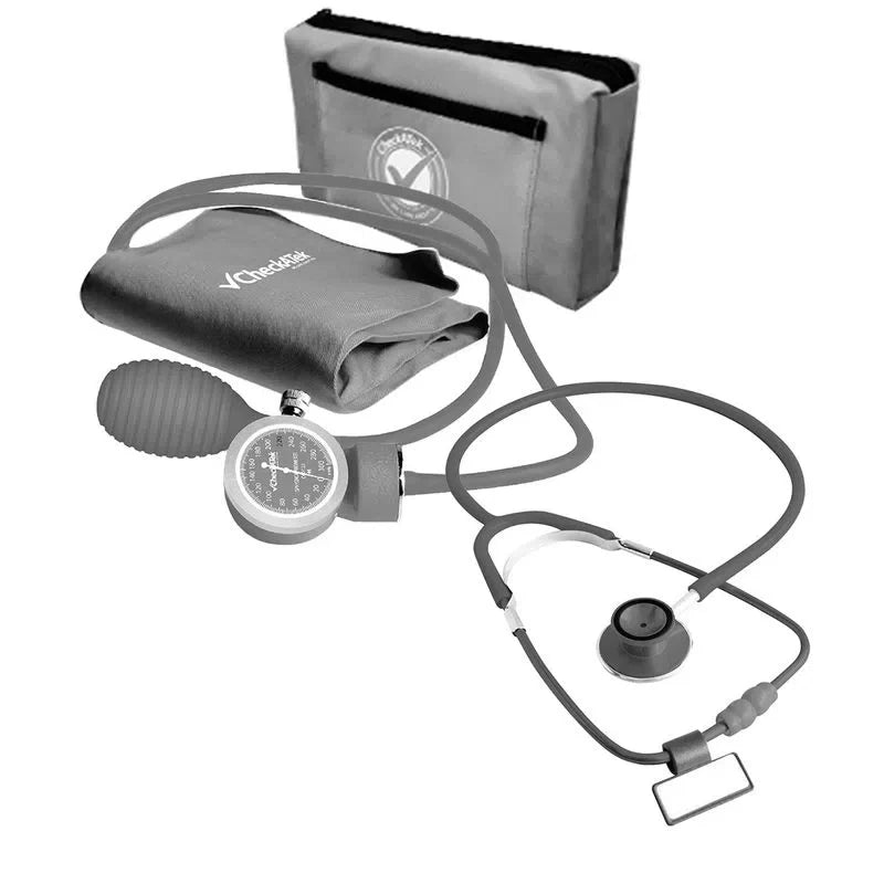 Kit de Baumanómetro aneroide + estetoscopio campana doble - Marca Checkatek