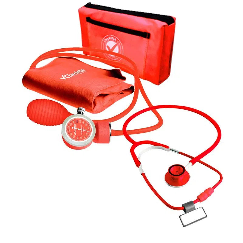 Kit de Baumanómetro aneroide + estetoscopio campana doble - Marca Checkatek