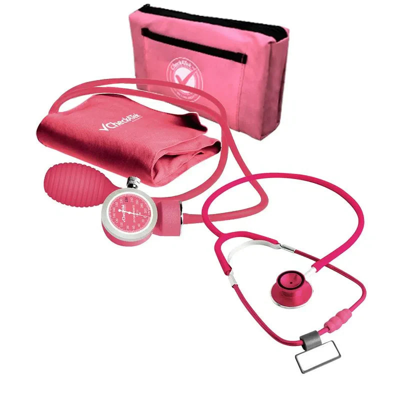Kit de Baumanómetro aneroide + estetoscopio campana doble - Marca Checkatek
