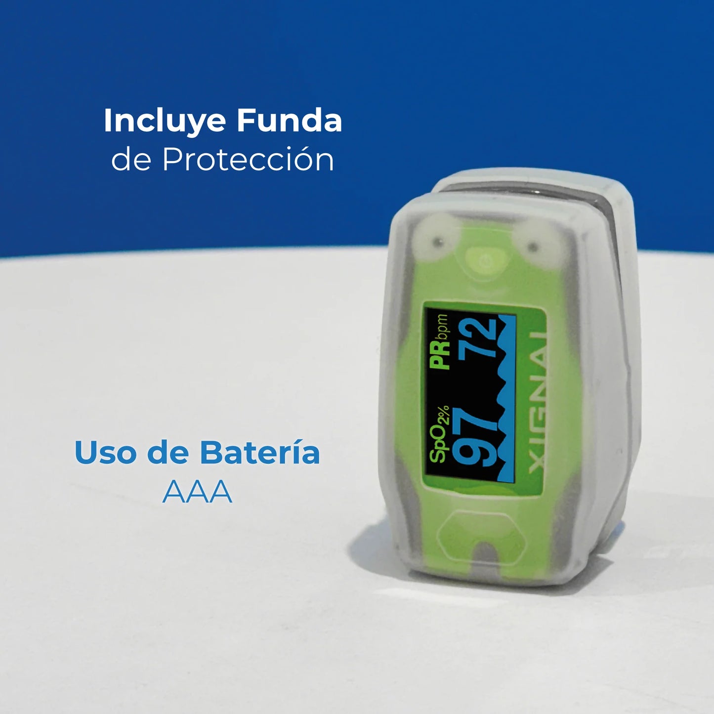 Oxímetro digital de pulso / pulsioxímetro de uso pediátrico con estuche incluido - Marca Xignal