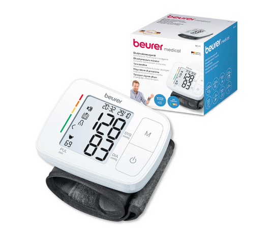 Baumanómetro Digital BC21 con voz, medidor de presión arterial de muñeca Marca Beurer