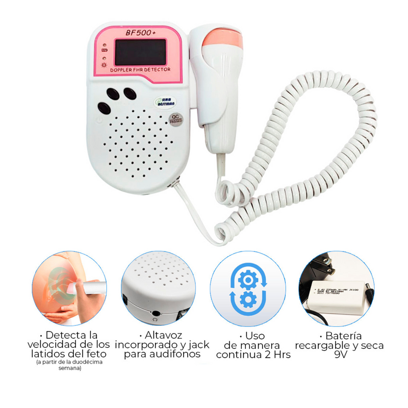 DOPPLER FETAL DIGITAL DE FREUENCIA CARDÍACA 2MHZ MARCA BESTMAN