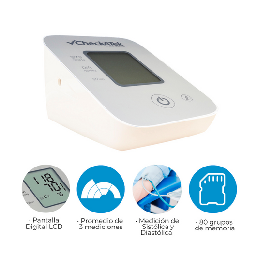 Baumanómetro digital de brazo con pantalla LCD y hasta 80 memorias BD-2 | Marca Checkatek