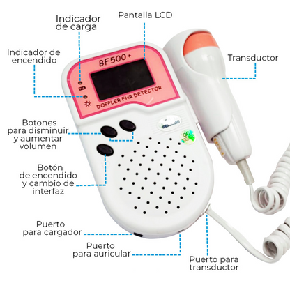 DOPPLER FETAL DIGITAL DE FREUENCIA CARDÍACA 2MHZ | MARCA BESTMAN