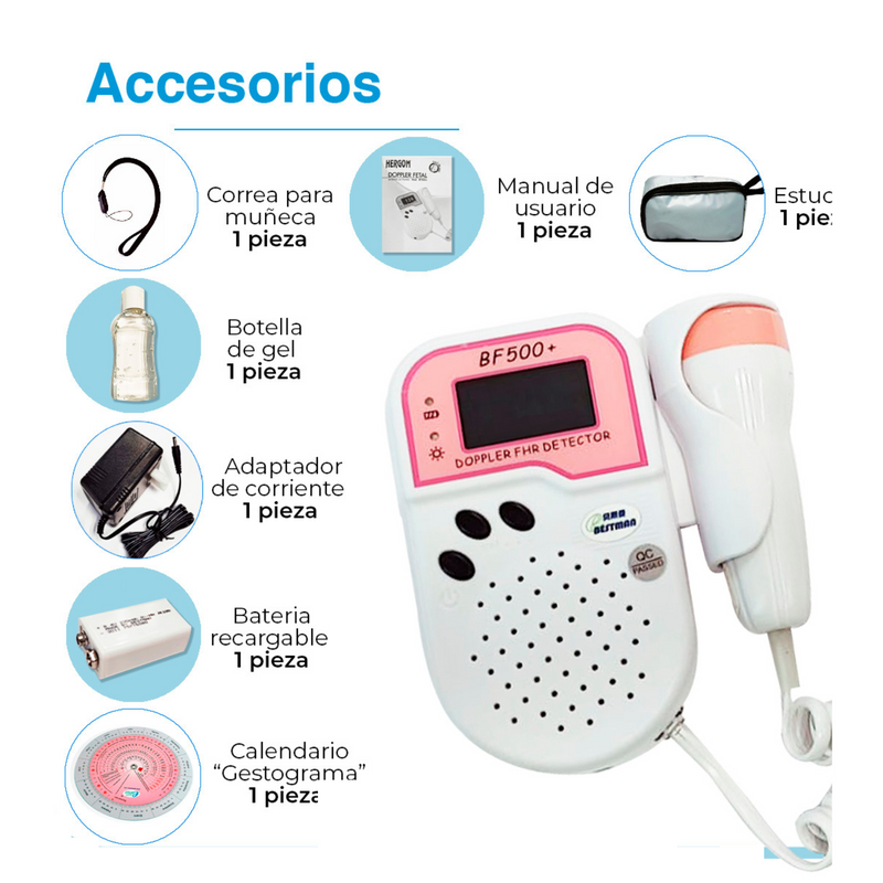 DOPPLER FETAL DIGITAL DE FREUENCIA CARDÍACA 2MHZ MARCA BESTMAN