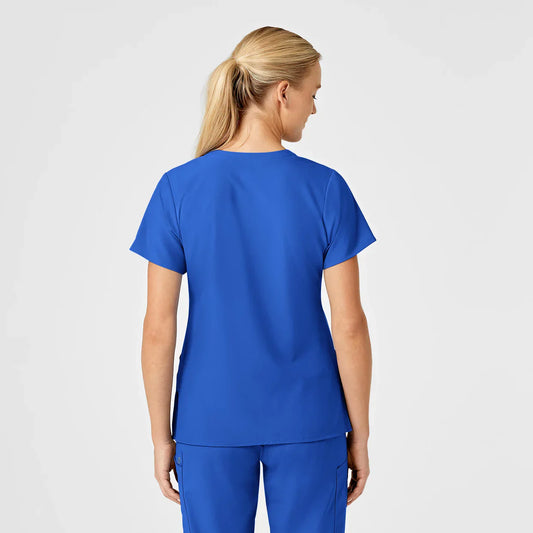 Set Uniforme Médico Color Azul Rey para Mujer con Tejido Absorbente de Secado Rápido Marca W123 WINK