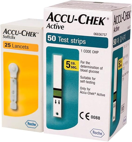 PROMO PACK 50 Tiras Reactivas Active + 25 Lancetas Softclix