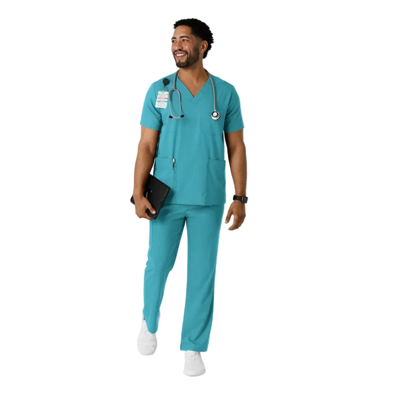Scrub Médico repelente a liquidos, de filipina con pantalón recto, para Hombre | Marca Wink Colección Boundless