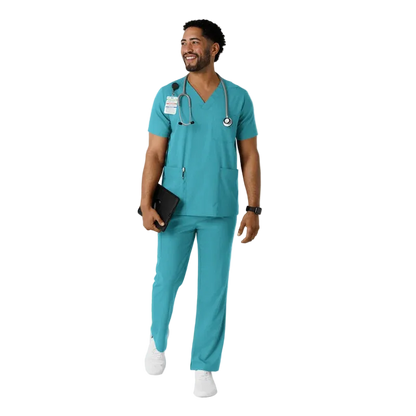 Scrub Médico repelente a liquidos, de filipina con pantalón recto, para Hombre | Marca Wink Colección Boundless