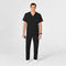 Set Uniforme Médico Color Negro para Hombre con Tejido Absorbente de Secado Rápido Marca W123 WINK