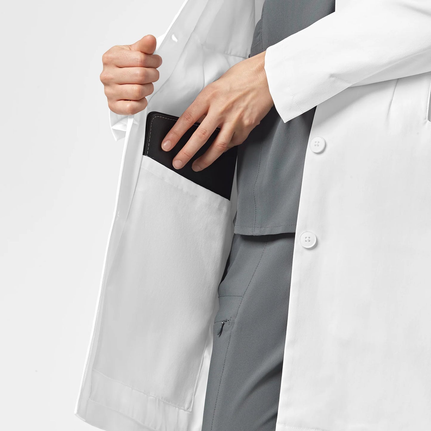 Bata Medica Larga para Mujer Color Blanco