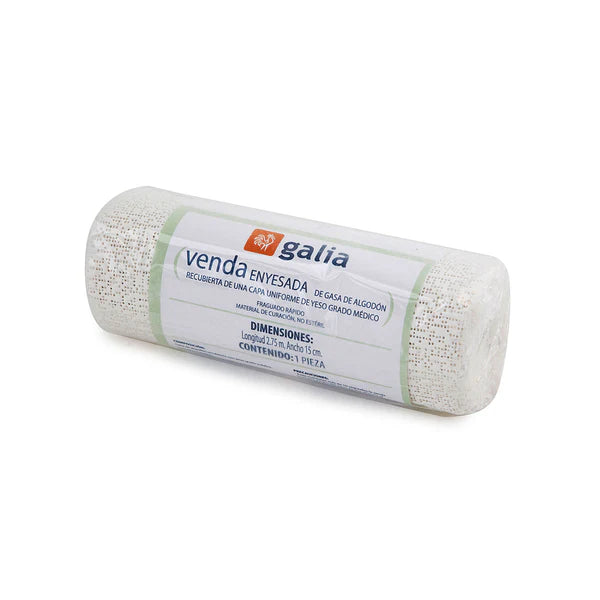 Kit Venda Enyesada De Algodón Grado Medico Marca Galia Color Blanco