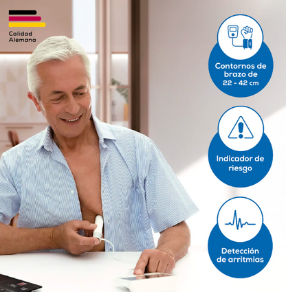 Baumanómetro Digital BM95, con dos funciones, medidor de presión arterial y genera electrocardiograma Marca Beurer