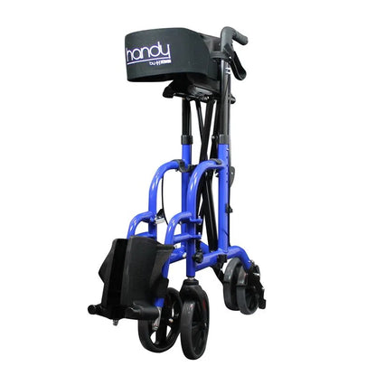 Andadera Plegable con Asiento y Reposapiés, Ruedas, Altura Regulable y Freno de Bucle / Marca Handy